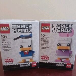 LEGO BRICK'H'EADZ 40376 & 40377 Daisy & Donald DUCK. BOTH UNOPENED.